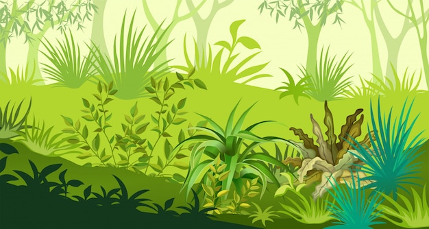 Ilustración de paisaje tropical