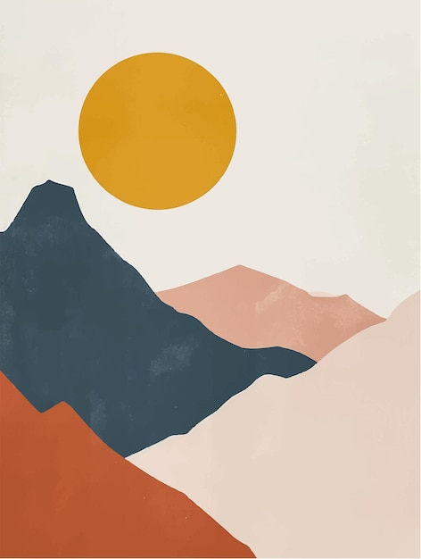 Vector ilustración de paisajes de montañas abstractas