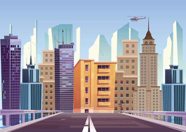 Ilustración de paisajes en plano vectorial