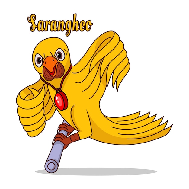 Ilustración de pájaro amarillo, adecuada para las necesidades de los desolladores, fuentes de redes sociales, industria de camisetas y otros