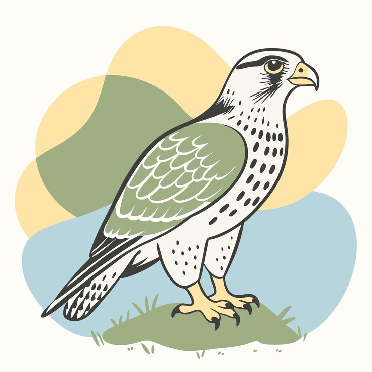 Vector ilustración de un pájaro en un árbol