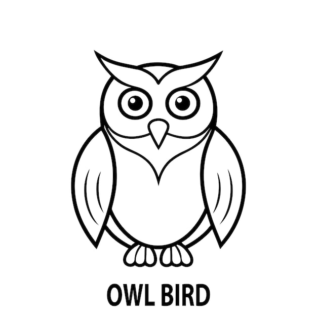 Ilustración del pájaro búho de dibujos animados