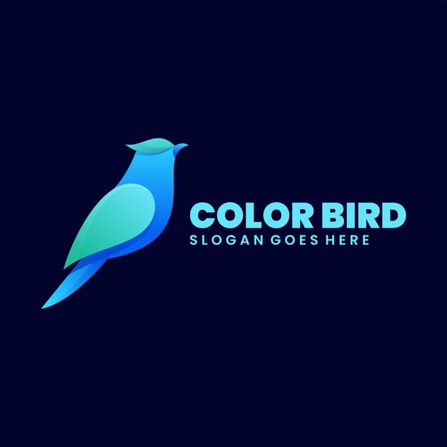 Ilustración de pájaro de color diseño del logotipo colorido
