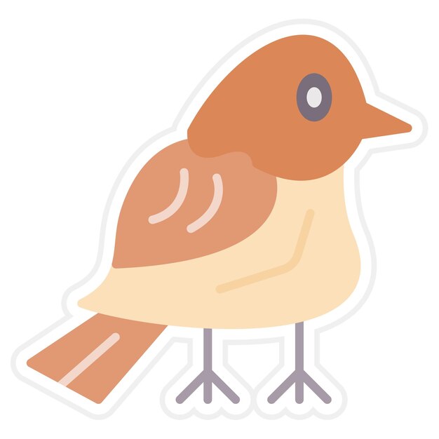 Vector ilustración de un pájaro plano