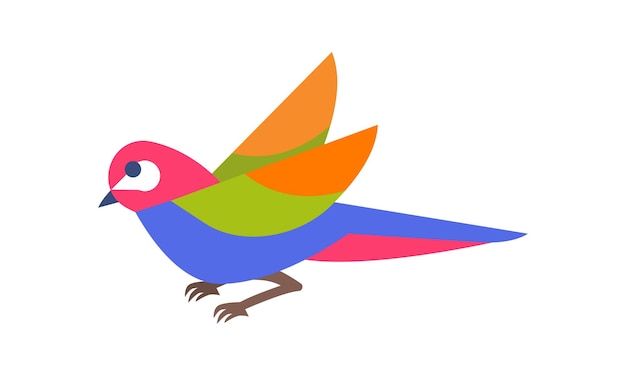 Ilustración de un pájaro sobre un fondo blanco