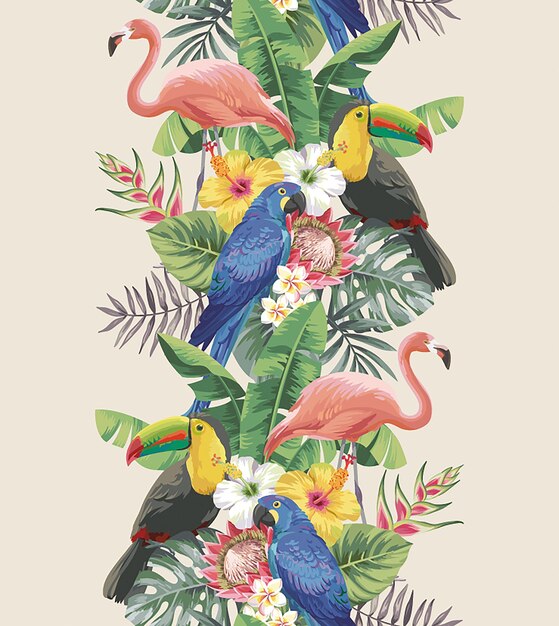 Ilustración de un pájaro tropical