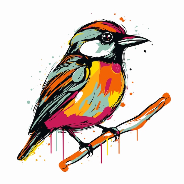 Ilustración de pájaros con estilo de arte pop