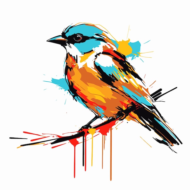 Ilustración de pájaros con estilo de arte pop