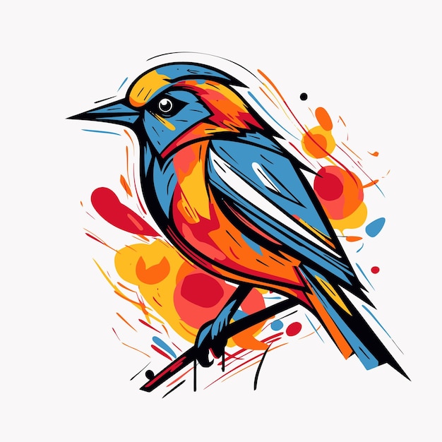 Ilustración de pájaros con estilo de arte pop