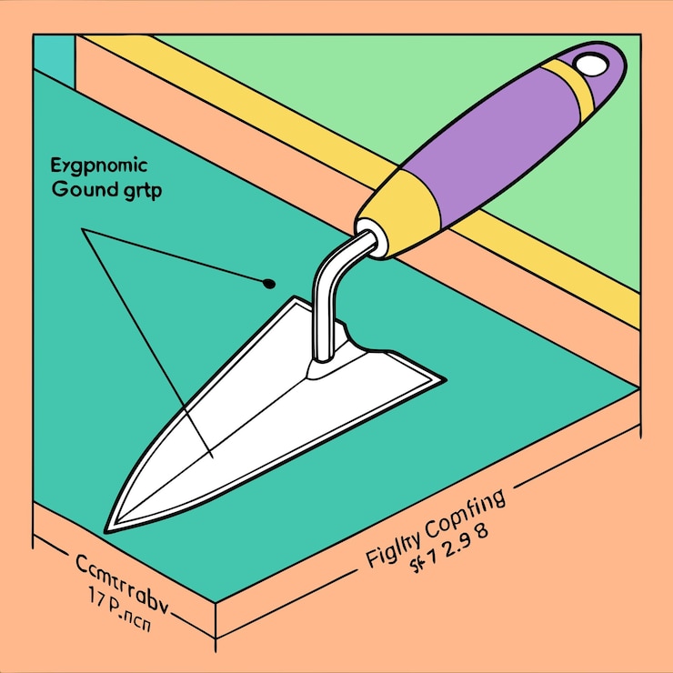 Vector ilustración de la paleta ergonómica herramienta de construcción vectorial teal amp púrpura