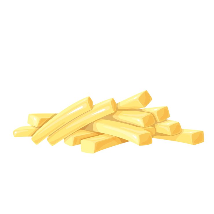 Vector ilustración de palitos de patata. verdura cruda de patatas aislado