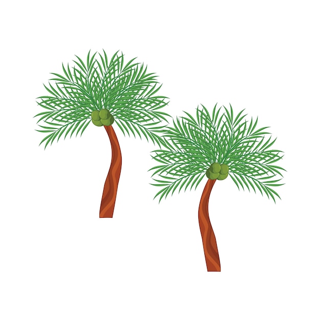 ilustración, de, palma