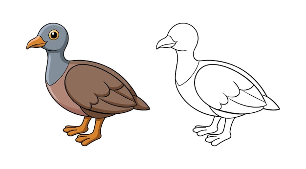 Ilustración de palomas de dibujos animados para colorear