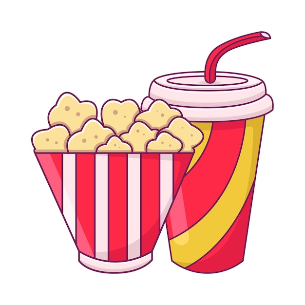 Ilustración de las palomitas de maíz