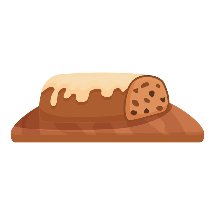 Vector ilustración de pan de dibujos animados en tablero de madera