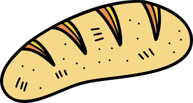 Ilustración de pan horneado delicioso dibujado a mano