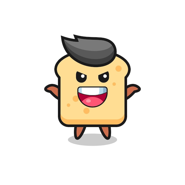 La ilustración de pan lindo haciendo gesto de miedo, diseño de estilo lindo para camiseta, pegatina, elemento de logotipo
