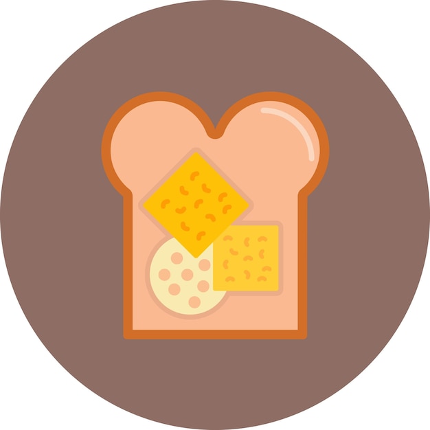 Ilustración del pan de queso plano