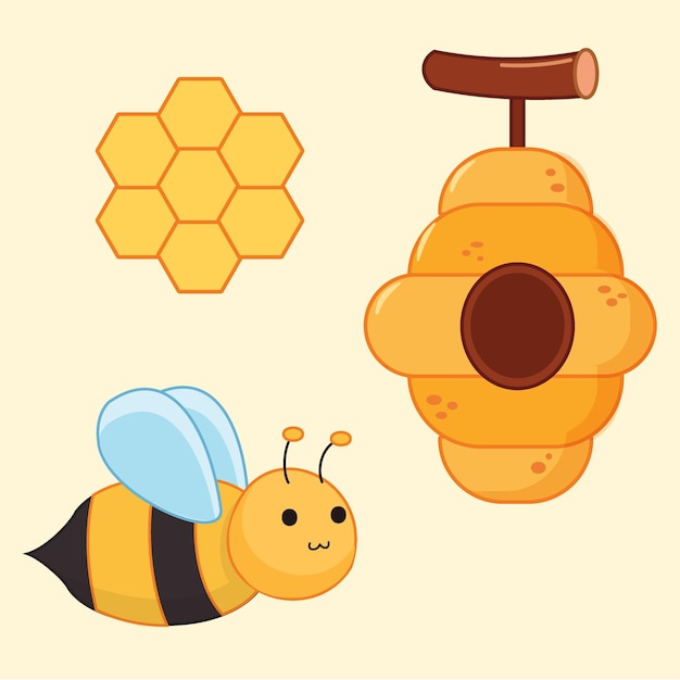 y la ilustración del panal de abejas