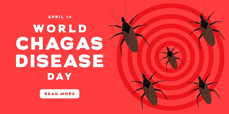 Vector ilustración de la pancarta horizontal del día mundial de la enfermedad de chagas