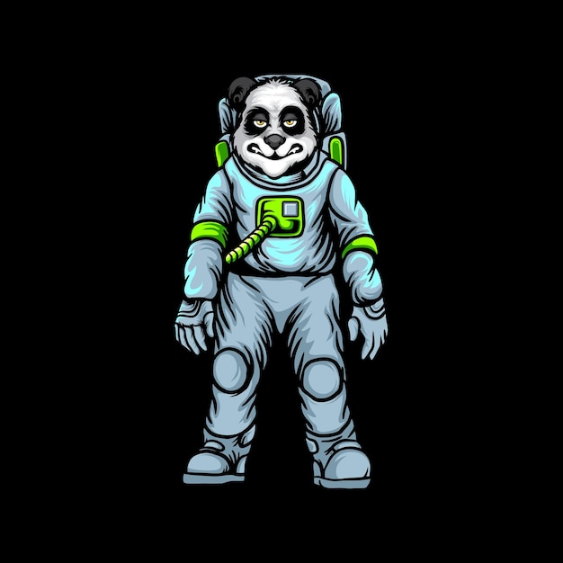 Vector ilustración de panda astronauta