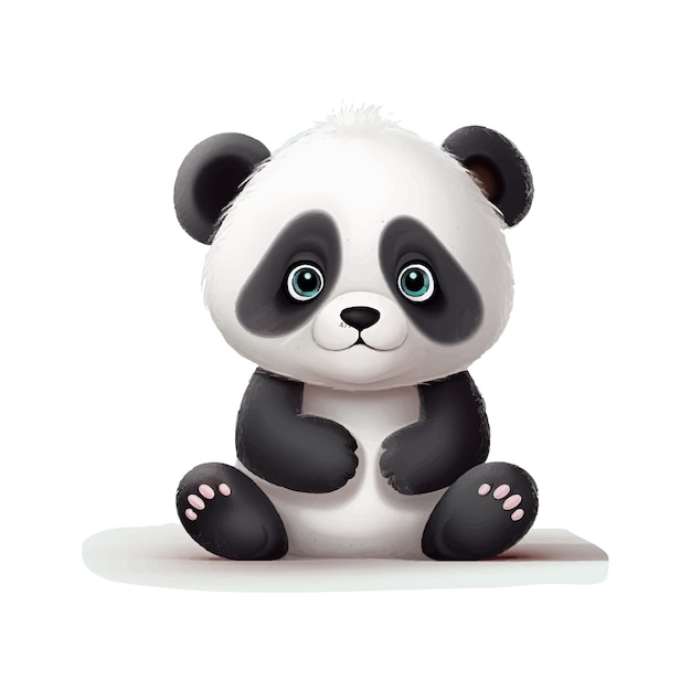 ilustración de panda de dibujos animados dibujados a mano aislado sobre fondo blanco