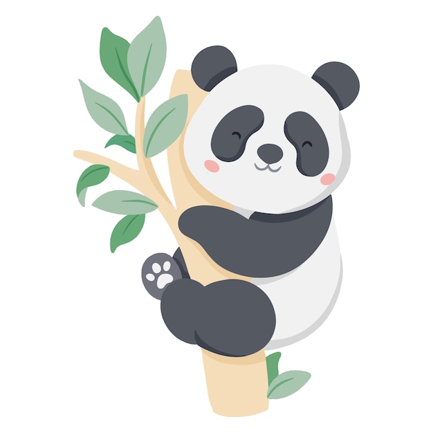 Vector ilustración de panda de dibujos animados dibujados a mano