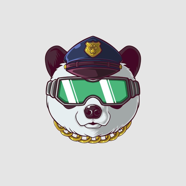 Ilustración de panda en un estilo lindo