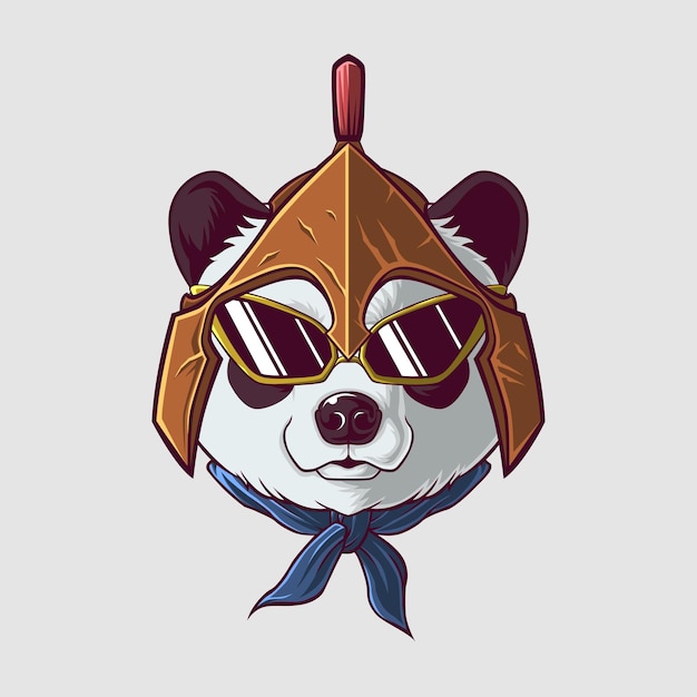 Ilustración de panda en un estilo lindo