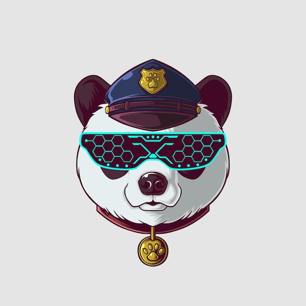 Ilustración de panda en un estilo lindo