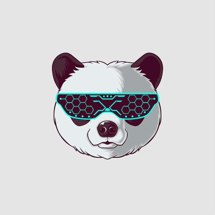 Vector ilustración de panda en un estilo lindo