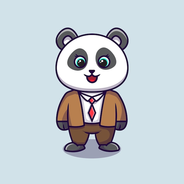 Ilustración de panda lindo ilustración de panda en estilo de negocios dibujos animados de animales para icono de negocios