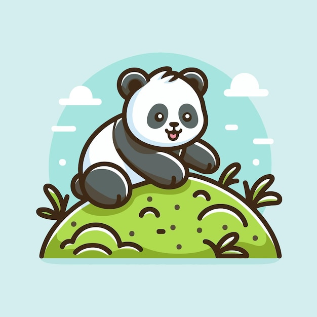 Ilustración del panda vectorial