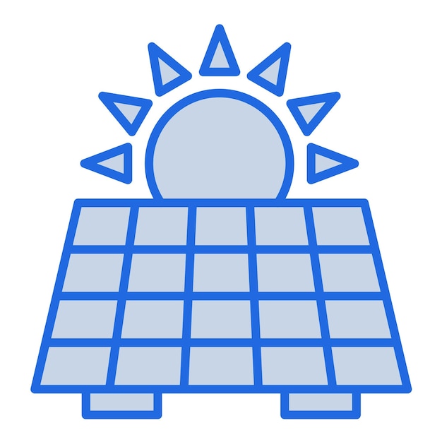 Ilustración del panel solar en tono azul
