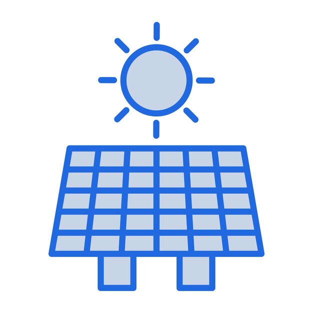 Ilustración del panel solar en tono azul