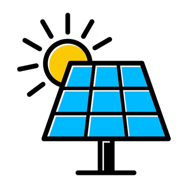 Ilustración de paneles solares en diseño plano