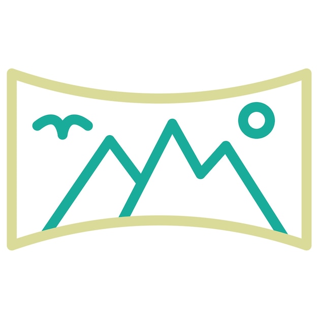 Ilustración panorámica del icono vectorial del conjunto de iconos de fotografía