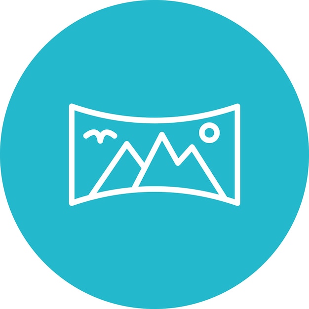 Ilustración panorámica del icono vectorial del conjunto de iconos de fotografía