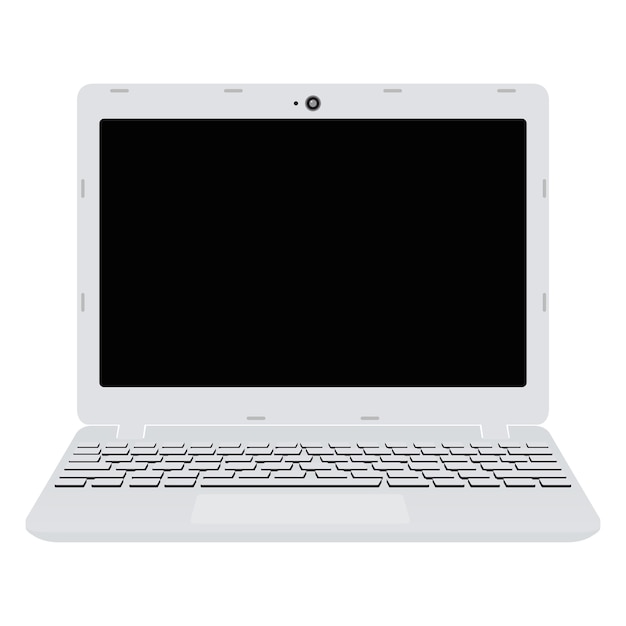 Ilustración de la pantalla blanca de la computadora portátil
