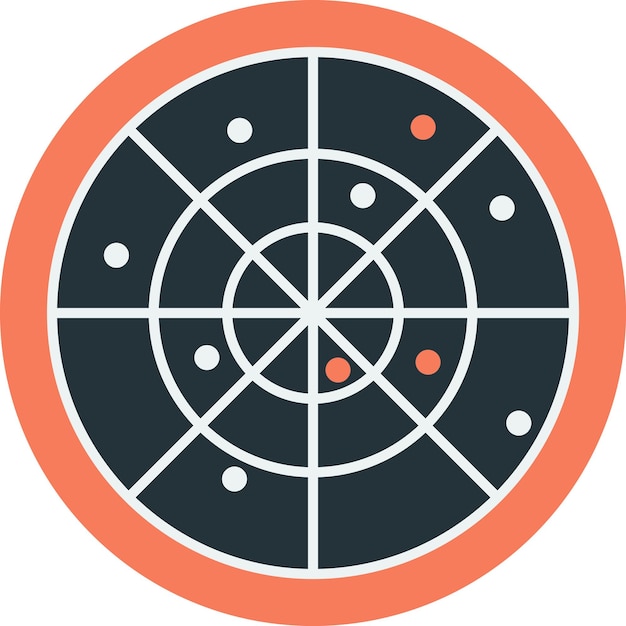 Ilustración de pantalla de radar en estilo minimalista