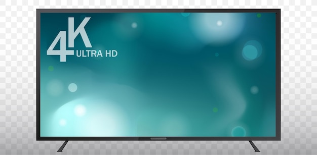 Ilustración de pantalla de TV 4K con fondo transparente