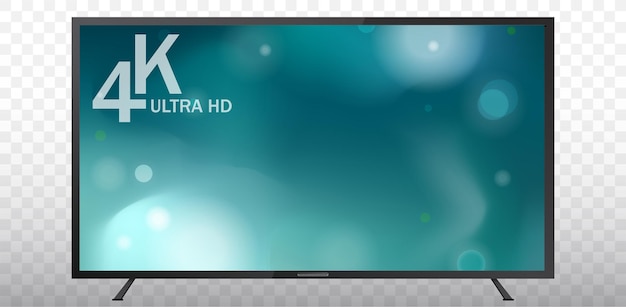 Ilustración de pantalla de tv 4k con fondo transparente