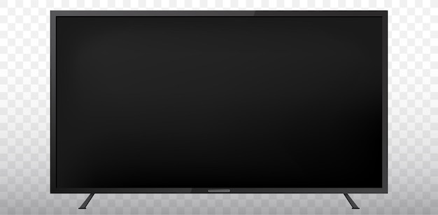Ilustración de pantalla de TV en blanco con fondo transparente
