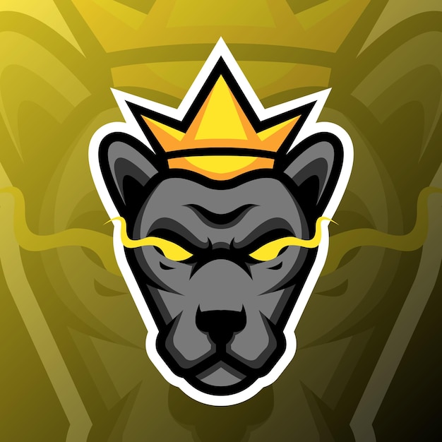 Ilustración de una pantera rey en estilo de logotipo de esport