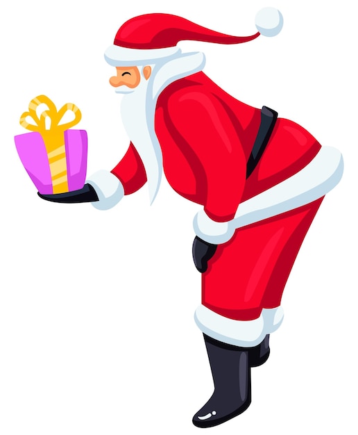Ilustración de Papá Noel con regalos vacaciones vacaciones de Navidad