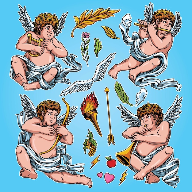 ilustración del paquete de cupido