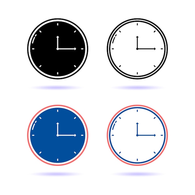 Ilustración del paquete de iconos del reloj de negocios