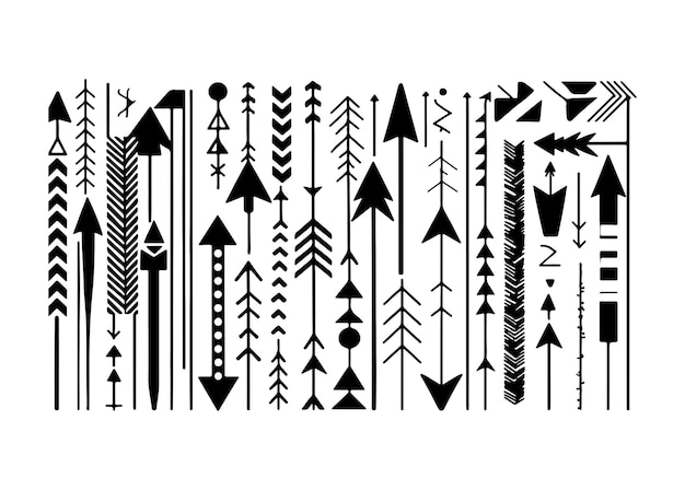 Ilustración del paquete de iconos vectorial en blanco y negro