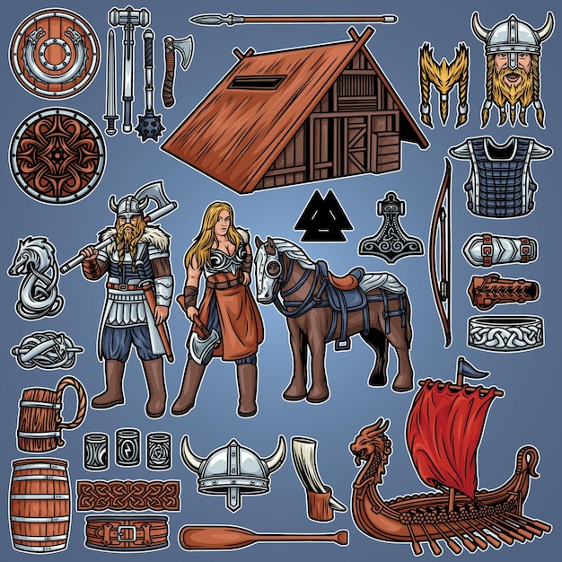 Ilustración del paquete vikingo