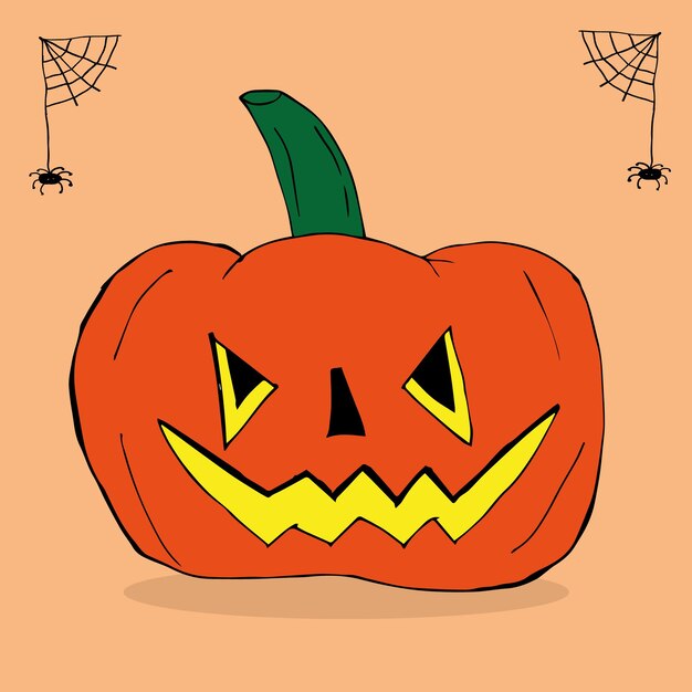 Ilustración de parche de calabaza dibujada a mano Diseño conceptual de Halloween